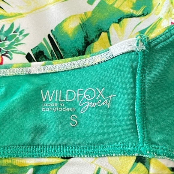 NEW Wildfox Palms & Pineapples Activewear Set Sports Bra Leggings Green Yellow - Picture 14 of 16